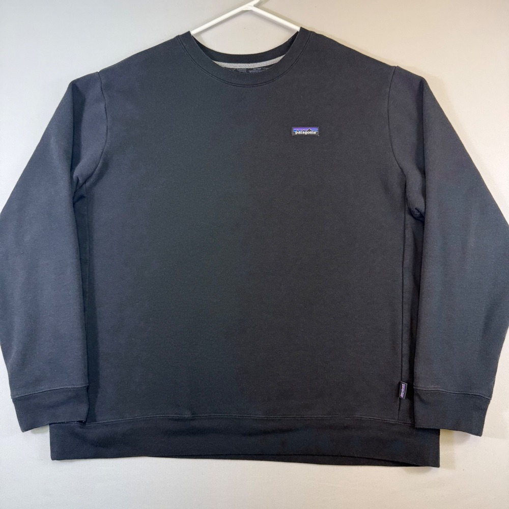 Patagonia Uprisal Crew Sweatshirt Mens XL Black P-6 Logo Pullover Gorp 39627